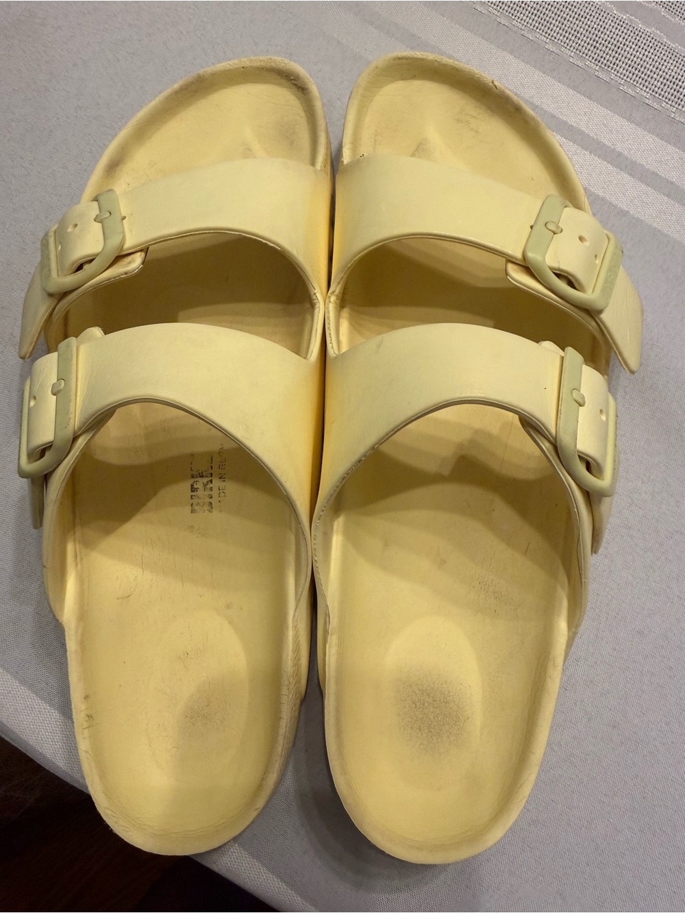 Birkenstock Women’s Double-Buckle Yellow Slide Sandals size 41